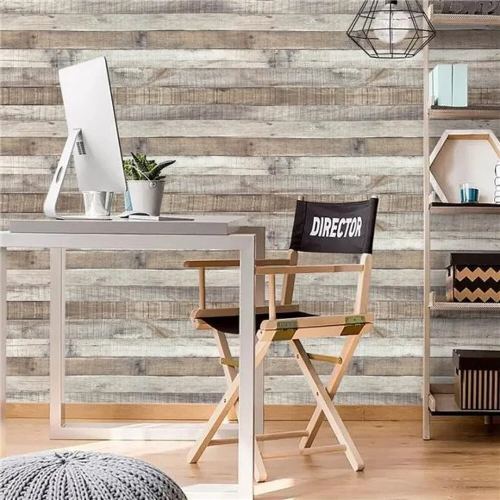 Natural Wood-Grey Peel &‎ Stick Wallpaper 17.3